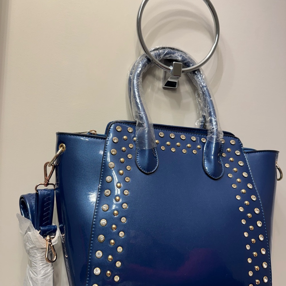 Traci Lynn Navy Studded Tote